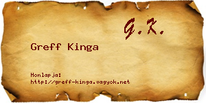Greff Kinga névjegykártya